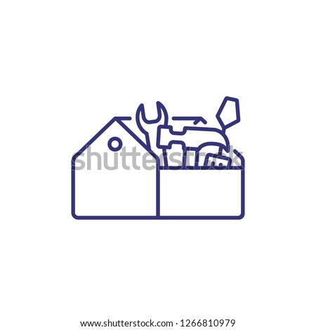 Tool box line icon. Toolbox, toolkit, instrument. Construction concept. Can be used for topics like home maintenance, fixing, repair, renovation Royalty-Free Stock Photo #1266810979