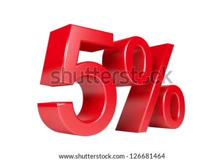 5% Sale Discount. Isolated On White Background