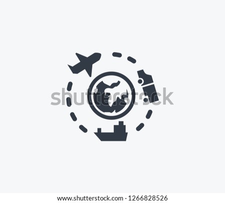 Global logistics service icon isolated on clean background. Global logistics service icon concept drawing icon in modern style. Vector illustration for your web mobile logo app UI design.