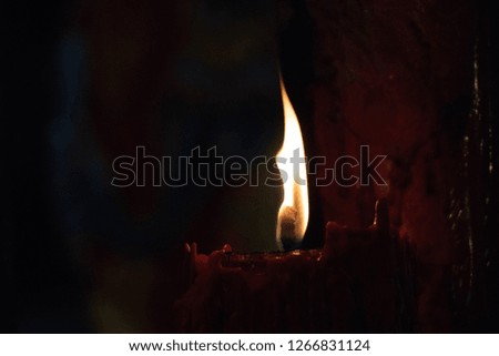 Candle flame in Chinese temple