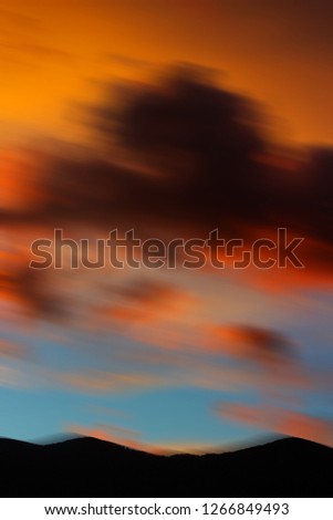 Orange,red and light blue sunset