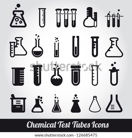Chemical test tubes icons illustration vector Royalty-Free Stock Photo #126685475