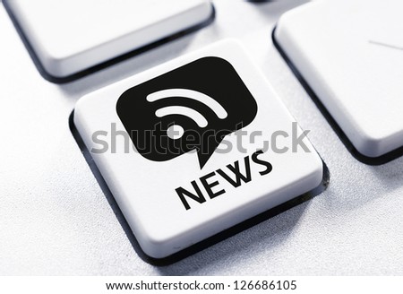 Selective focus on the news button Royalty-Free Stock Photo #126686105