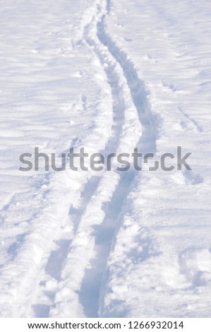 ski tracks in the snow