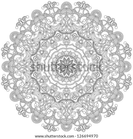 Ornamental pattern circle. Lace mandala