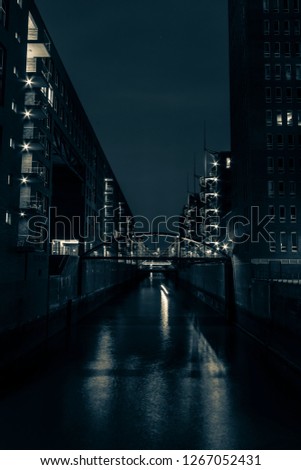 Hamburg Speicherstadt at night 
