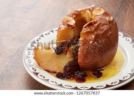 Closeup photo of a tasty baked apples