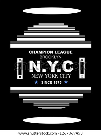 NYC/NEW YORK CITY/stock vector illustration/t shirt typography design graphic/shirt print