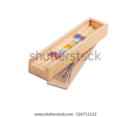 ancient game of Mikado, on a white background