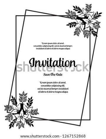 Hand drawn illustration for invitation card floral design