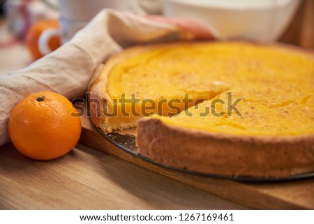 Homemade pumpkin pie.