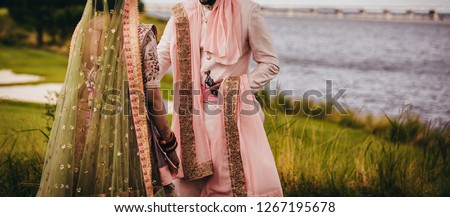 Sikh Indian Bride Groom Outdoor wedding shoot.