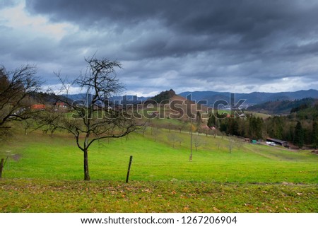 Berghaupten in the Black forest on a stormy day