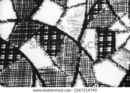texture, background, pattern. white fabric with black abstract figures. Inspiration lies at the heart of every project. Regardless of whether you create a beautiful design, or make crafts,