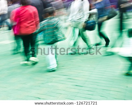 pedestrians in fashion city street