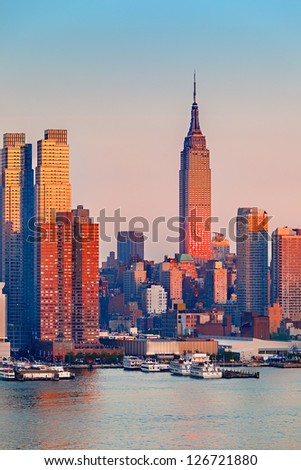 Manhattan Skyline at sunset