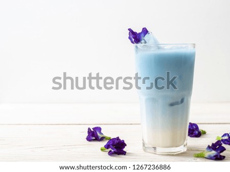 butterfly pea juice with milk - Healthy Drink