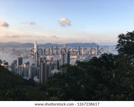 View of Hong Kong from the Peak at sunset