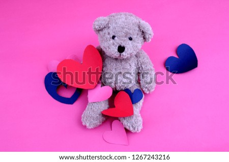 Heart shape Valentin Day with pink background.