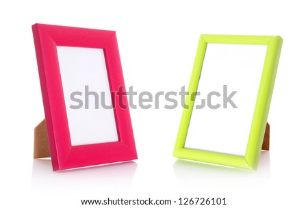 Two blank contemporary desktop picture frame isolated on white