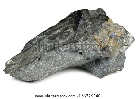 magnetite from Rumpersdorf, Austria isolated on white background