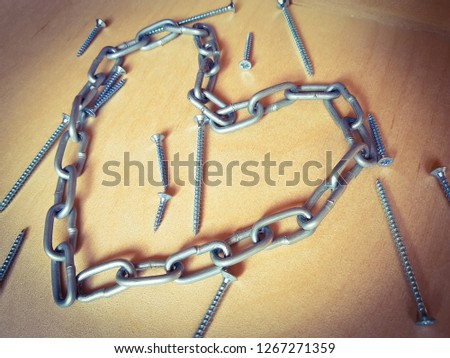 Heart made of chain unbreakable love symbol 