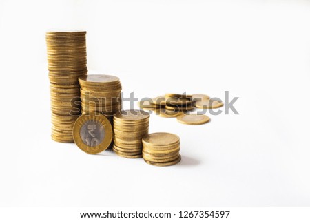 Stack of indian currency coins