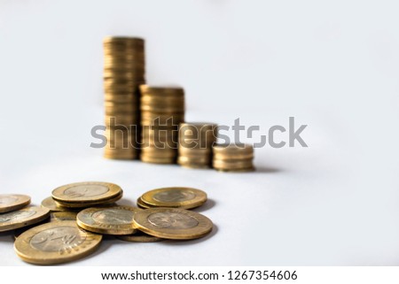 Stack of indian currency coins