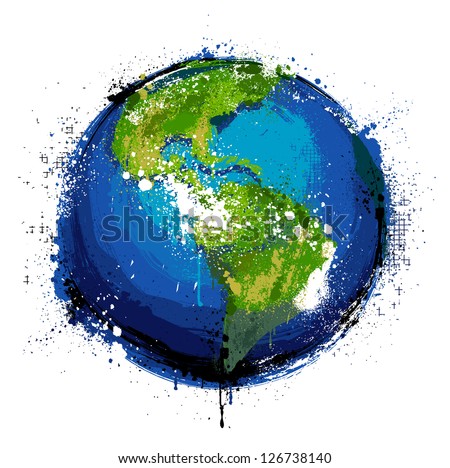 Grungy globe. EPS 8 vector illustration.