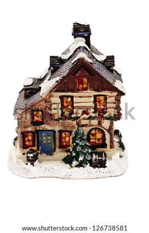  toy house for christmas isolated on white background