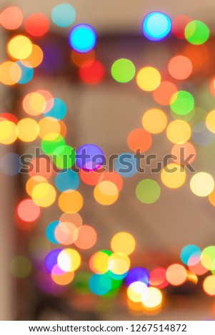 Multicolour defocused bokeh lights in the night for background  New Year festive