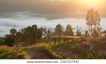 
The morning mist in Phu Kho Viewpoint, Na Haeo District, Loei Province Royalty-Free Stock Photo #1267527442