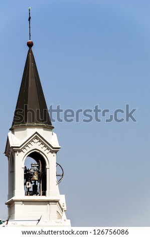 Bell tower of a church, Italy