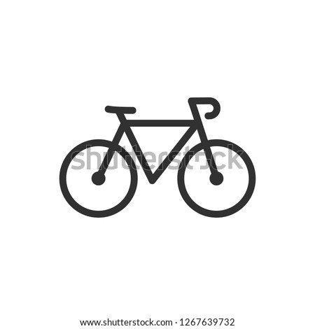 Bicycle. linear icon. Line with editable stroke