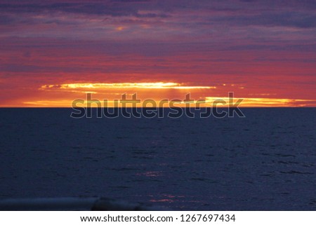 sunset on the ocean and wonderfull color on the sea