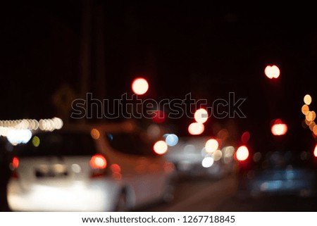 blurred background with car at the night