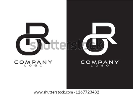 Initial Letter ro, or Logo Template Vector Design with black and white background 