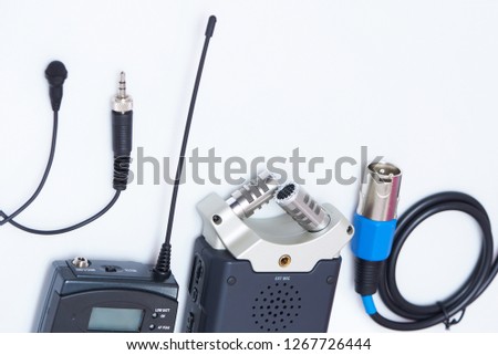 Voice recording devices isolated on white background