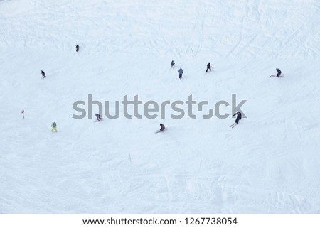 skiing, snowboarding and downhill skiing in the winter resort