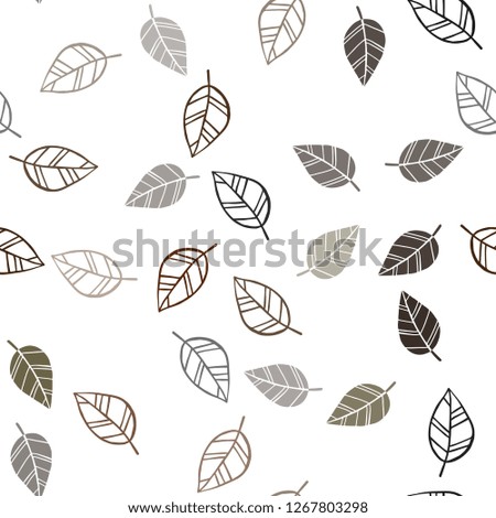Dark Green, Yellow vector seamless elegant pattern with leaves. Shining colored illustration with leaves in doodle style. Trendy design for wallpaper, fabric makers.