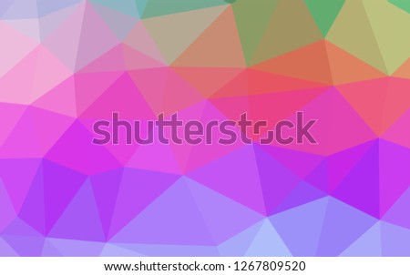 Light Multicolor, Rainbow vector abstract mosaic background. A sample with polygonal shapes. A completely new design for your business.