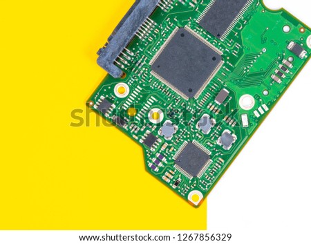 Hardisk chip with close up view