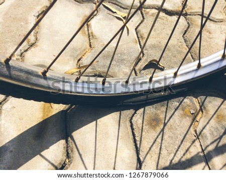 flat tire on bicycle wheel 