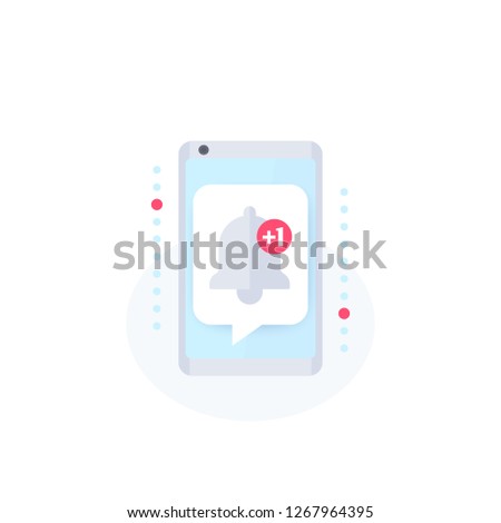 Notification counter vector icon with smart phone