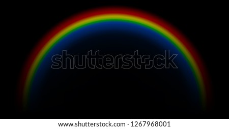 Colorful abstract rainbow light. Royalty high-quality free stock image picture of rainbow colors abstract glowing isolated on dark background for design. 