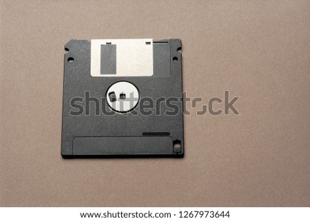 Floppy disk 3.5 inch nostalgia on yellow color background for creative design, CD, poster, book, printing, gift card, flyer, magazine, print