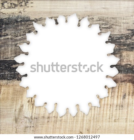 Wooden frame with white background
