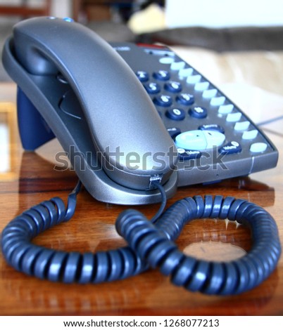 old phone in office on table no people stock photo