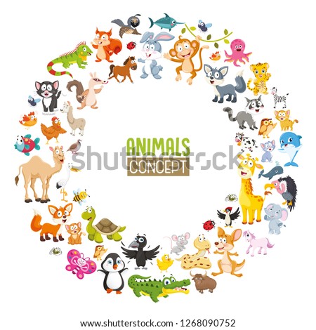 Vector Illustration Of Cartoon Animals Collection