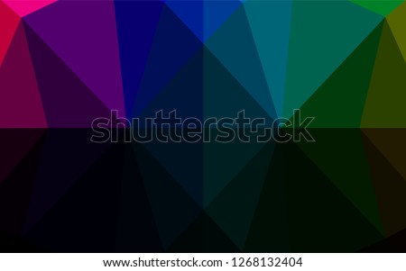 Dark Multicolor, Rainbow vector polygonal template. Modern geometrical abstract illustration with gradient. The best triangular design for your business.